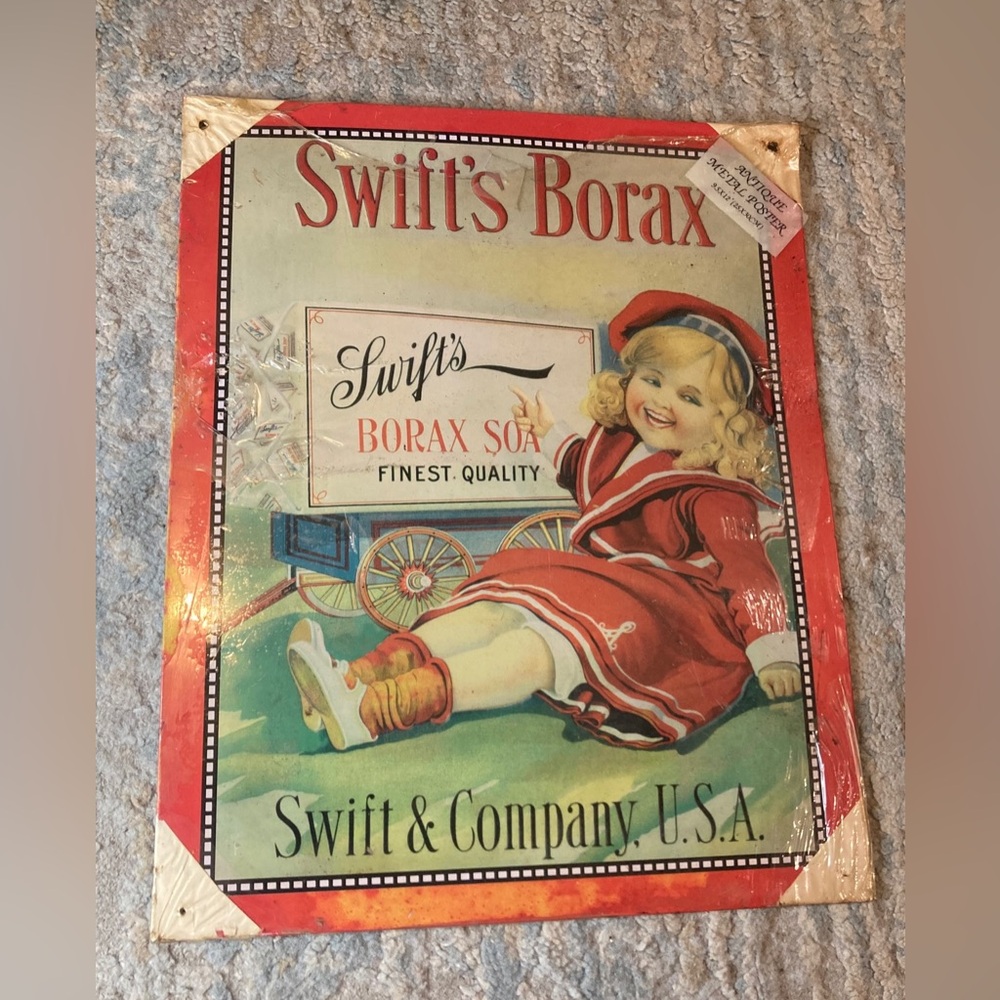 Swift & Company, U.S.A. Swift's Borax Metal Sign